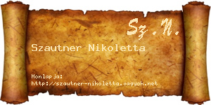 Szautner Nikoletta névjegykártya