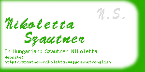 nikoletta szautner business card